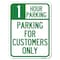 Signmission 1 Hour Parking-Parking for Customers Heavy-Gauge Alum Rust Proof Parking, 18" x 24", A-1824-24651 A-1824-24651 - alternate 1